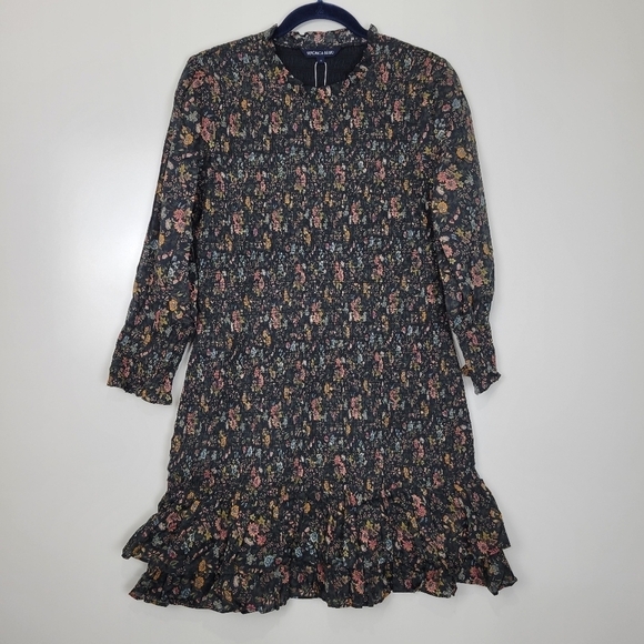 NWT Veronica Beard Farha Floral Smocked Ruffled Minidress Size 12 - Picture 6 of 15